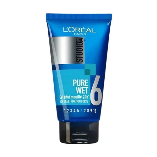 LOREAL PARIS STUDIO LINE 6 PURE WET HAIR GEL, (150 ml)